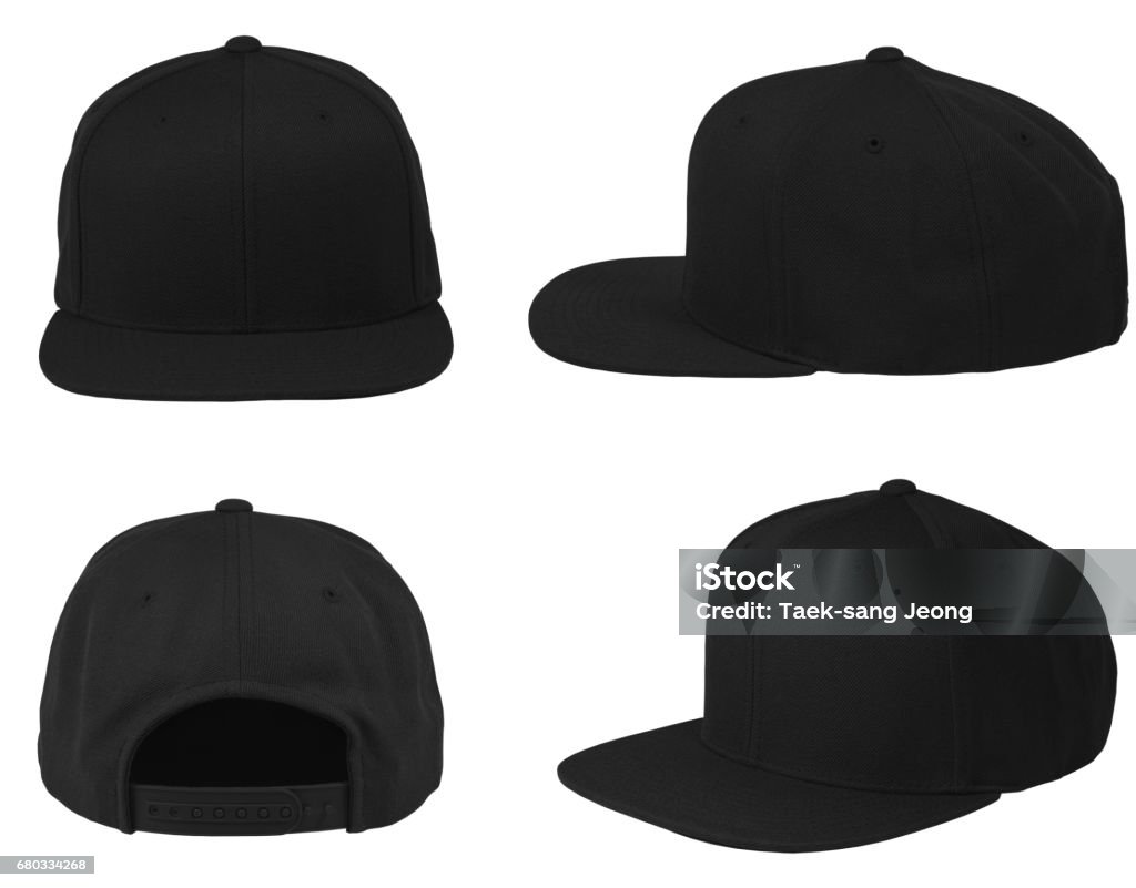 Cappuccio vuoto 4 vista colore nero - Foto stock royalty-free di Berretto