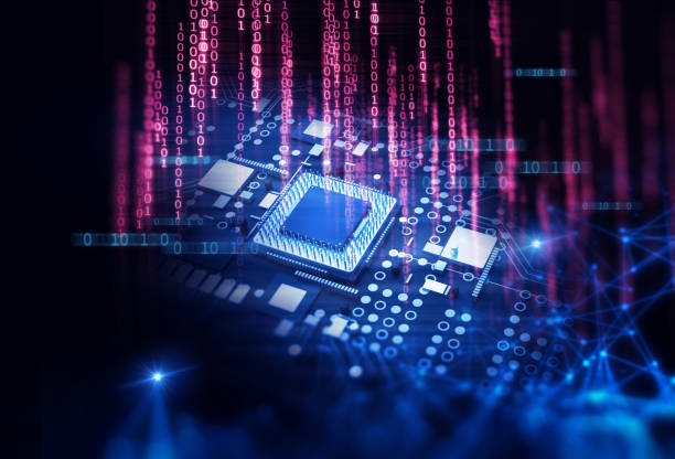 istock 3d rendering  of futuristic blue circuit board 680346090