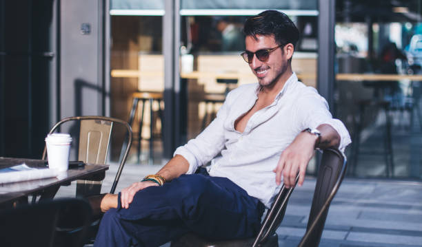 istock Desirable gentleman in cafe 680359478
