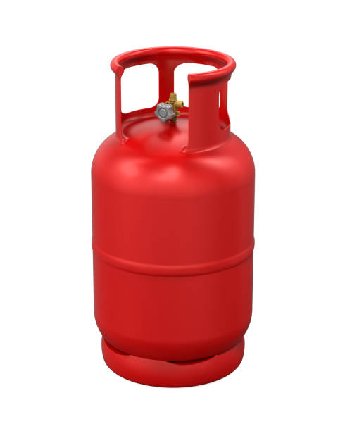 istock Red Gas Cylinder Isolated 680359642