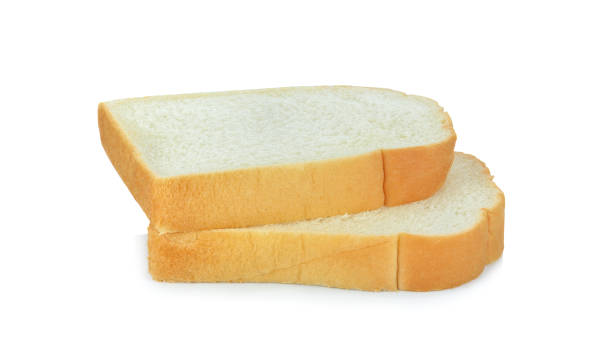 istock Slices of bread isolated on white background 680363770