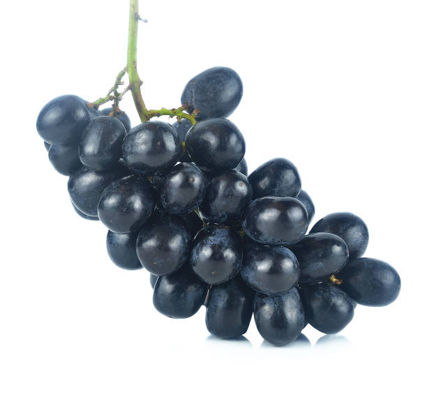 istock Black grapes isolated on the white background 680363876