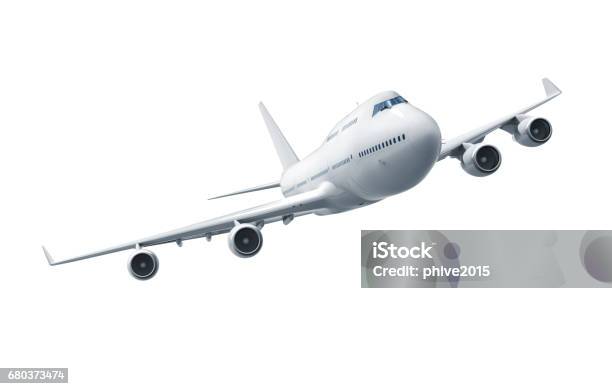 Airplane Isolated Stock Photo - Download Image Now - Airplane, Cut Out, White Background