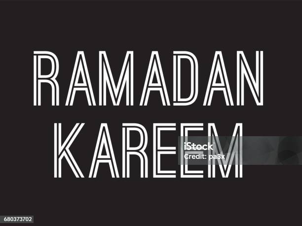 Ramadan Kareem Text Design Stock Illustration - Download Image Now - Calligraphy, Computer Graphic, Design