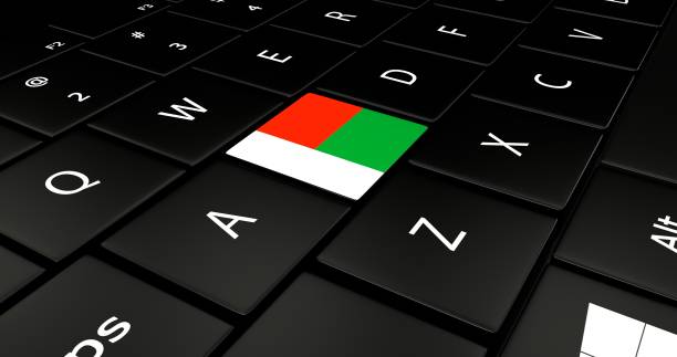 istock Azerbaijan flag button on laptop keyboard. 680374640
