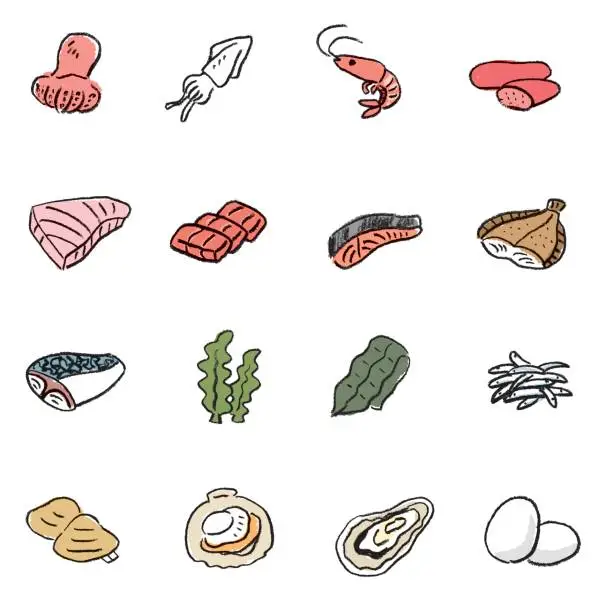 Vector illustration of seafood icon