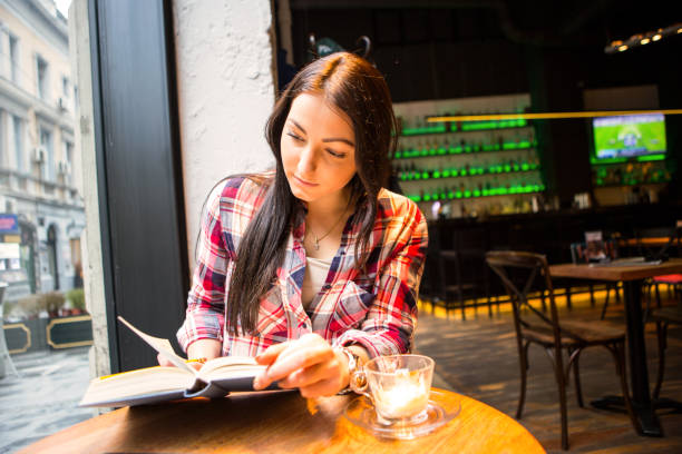 istock Student girl enjoy a coffee break. 680392924