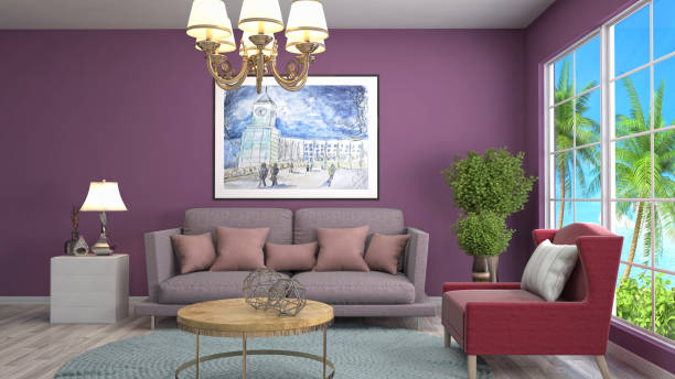 istock Interior living room. 3d illustration 680404640