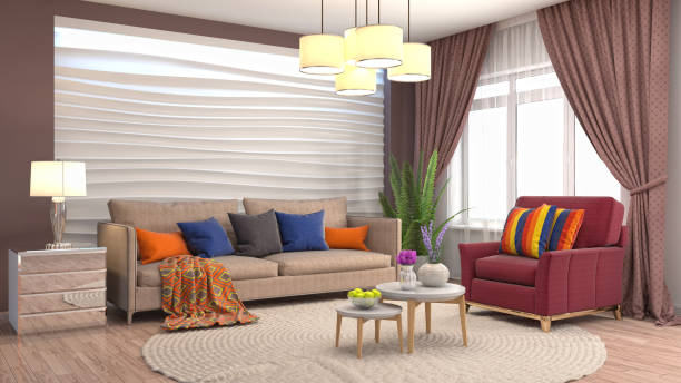 istock Interior living room. 3d illustration 680404670