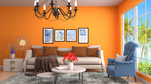 Interior living room. 3d illustration