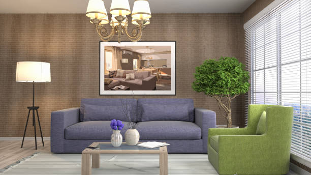 istock Interior living room. 3d illustration 680408910