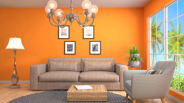 istock Interior living room. 3d illustration 680408924