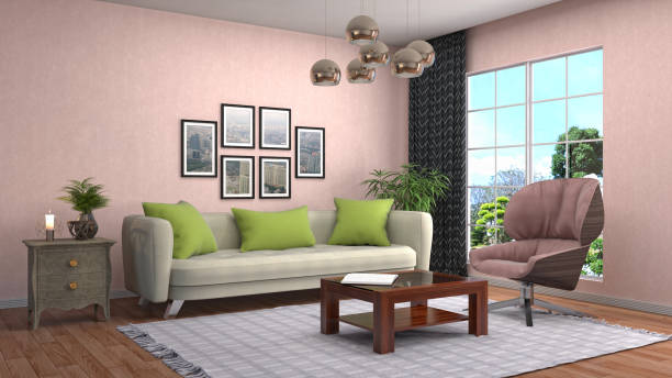 istock Interior living room. 3d illustration 680408946