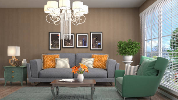 istock Interior living room. 3d illustration 680408986