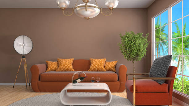 istock Interior living room. 3d illustration 680409000