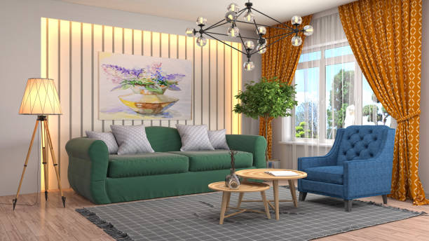 istock Interior living room. 3d illustration 680409130