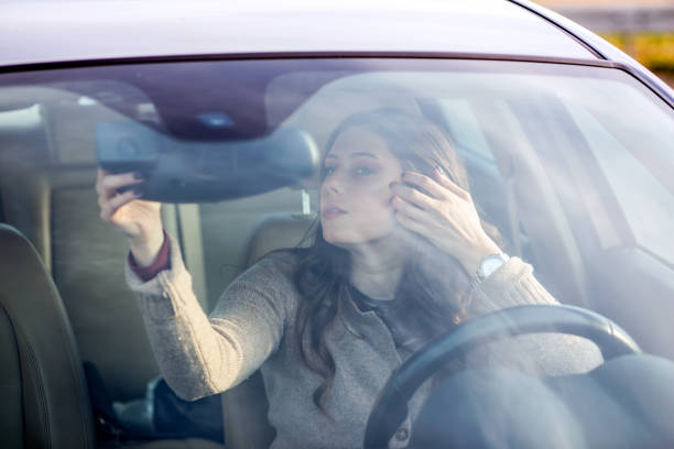 istock Pretty girl driving a car. 680409666