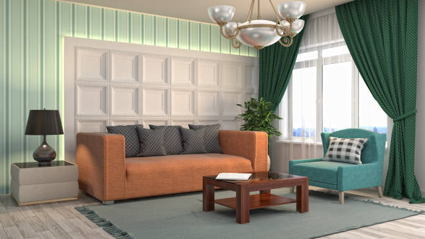 istock Interior living room. 3d illustration 680410304
