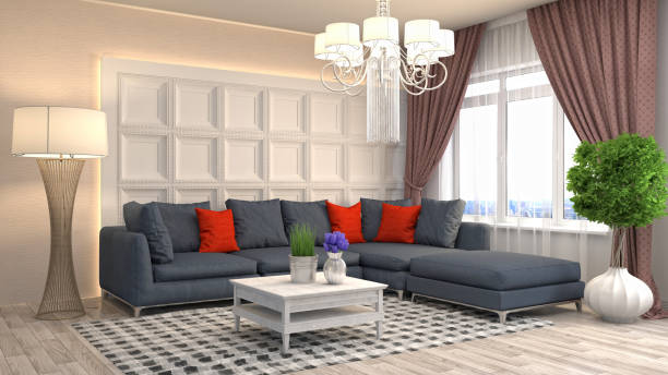 istock Interior living room. 3d illustration 680410758