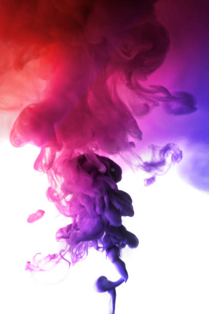 istock Acrylic colors and ink in water. Abstract frame background. Isolated on white. 680411252
