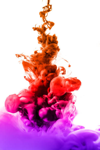 istock Acrylic colors and ink in water. Abstract frame background. Isolated on white. 680411586