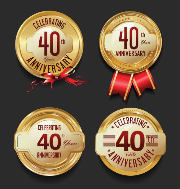 Anniversary retro golden labels collection