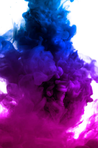 istock Acrylic colors and ink in water. Abstract frame background. Isolated on white. 680411896