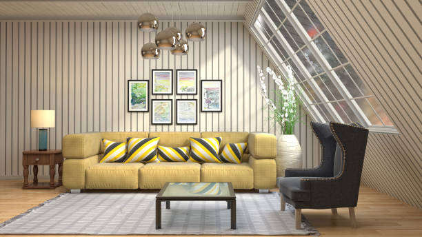 istock Interior living room. 3d illustration 680412284