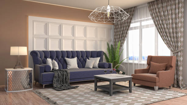 istock Interior living room. 3d illustration 680412458