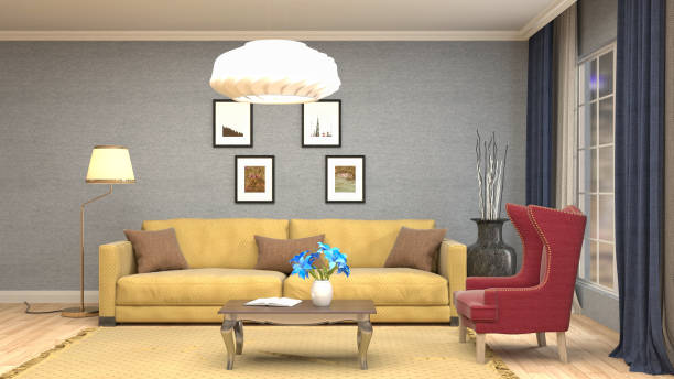 Interior living room. 3d illustration
