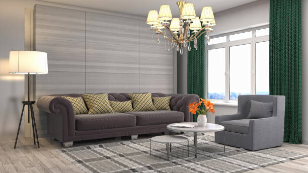 istock Interior living room. 3d illustration 680412606