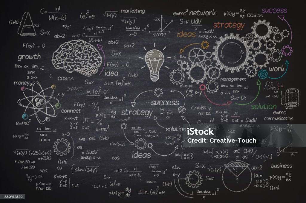 Science Big Formulas Big Formula On Blackboard Stock Photo - Download Image Now - Chalkboard ...