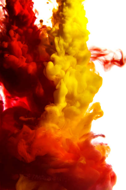 istock Acrylic colors and ink in water. Abstract frame background. Isolated on white. 680412860