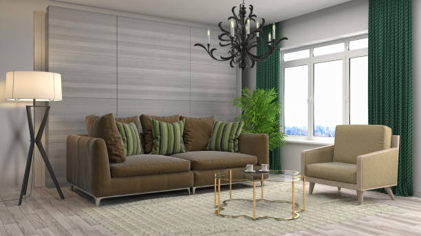 istock Interior living room. 3d illustration 680412876