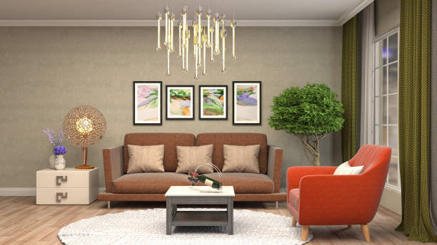 istock Interior living room. 3d illustration 680413048