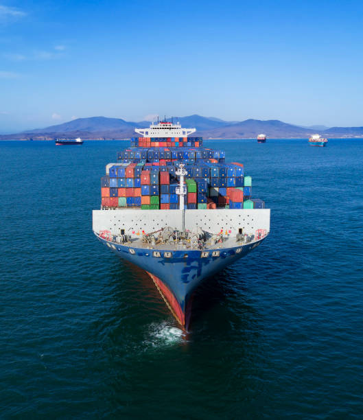istock container-ship carrier is in the bay 680427334
