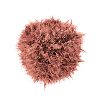3d illustration of a ball of fur isolated on white background