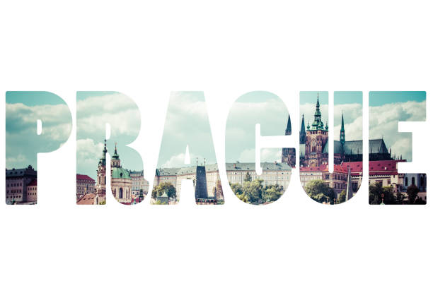 istock Word PRAGUE over city symbols. 680431108