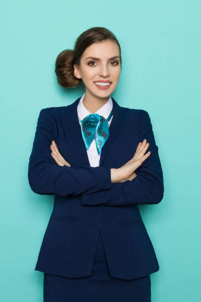 istock Cabin Crew Woman With Arms Crossed 680447392