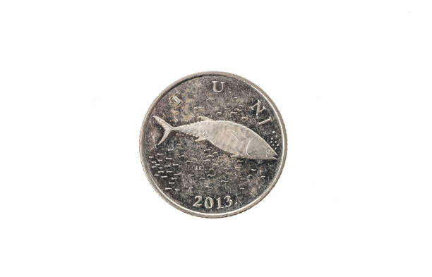 istock Old used and worn out 2 kuna coin. 680461212