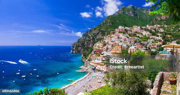 Beautiful Coastal Towns Of Italy Scenic Positano In Amalfi Coast Stock Photo - Download Image Now