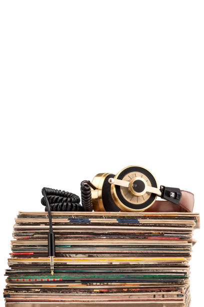 istock Headphones and vinyl records. 680478244