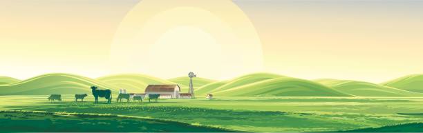 Summer landscape. vector art illustration