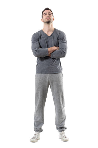 istock Tough proud serious athlete with crossed arms and head tilted back. 680481814