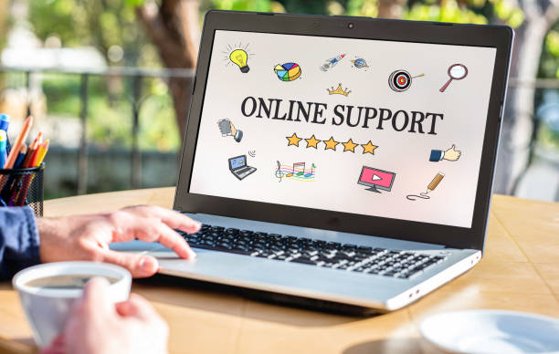 istock Online Support Concept On Laptop Monitor 680482822
