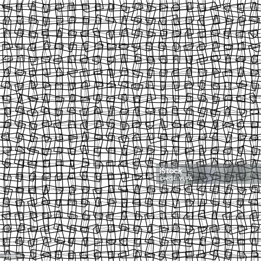 Vector Seamless Pattern Scattered Wireframe Cubes Randomly Overlapping ...