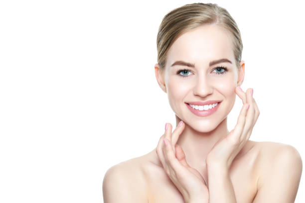 istock Facial treatment. Beauty and spa concept. Isolated on white background. 680485238