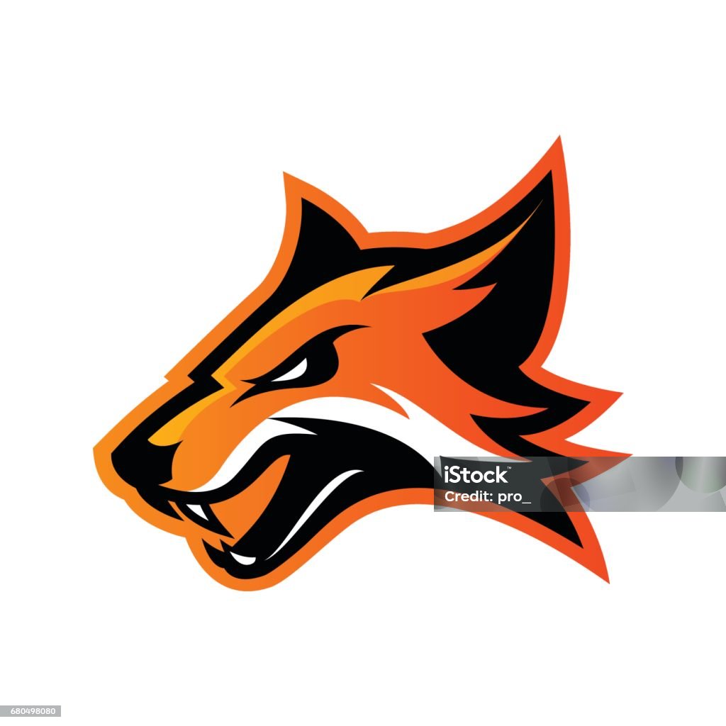 Concept logo vector de furieux fox sport club isolé sur fond blanc - clipart vectoriel de Renard libre de droits