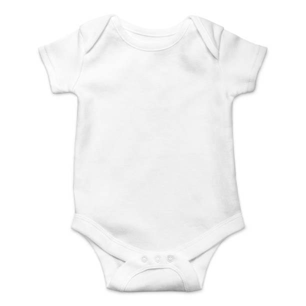 onesie White baby onesie isolated over white background. Good for insert your design baby clothing stock pictures, royalty-free photos & images