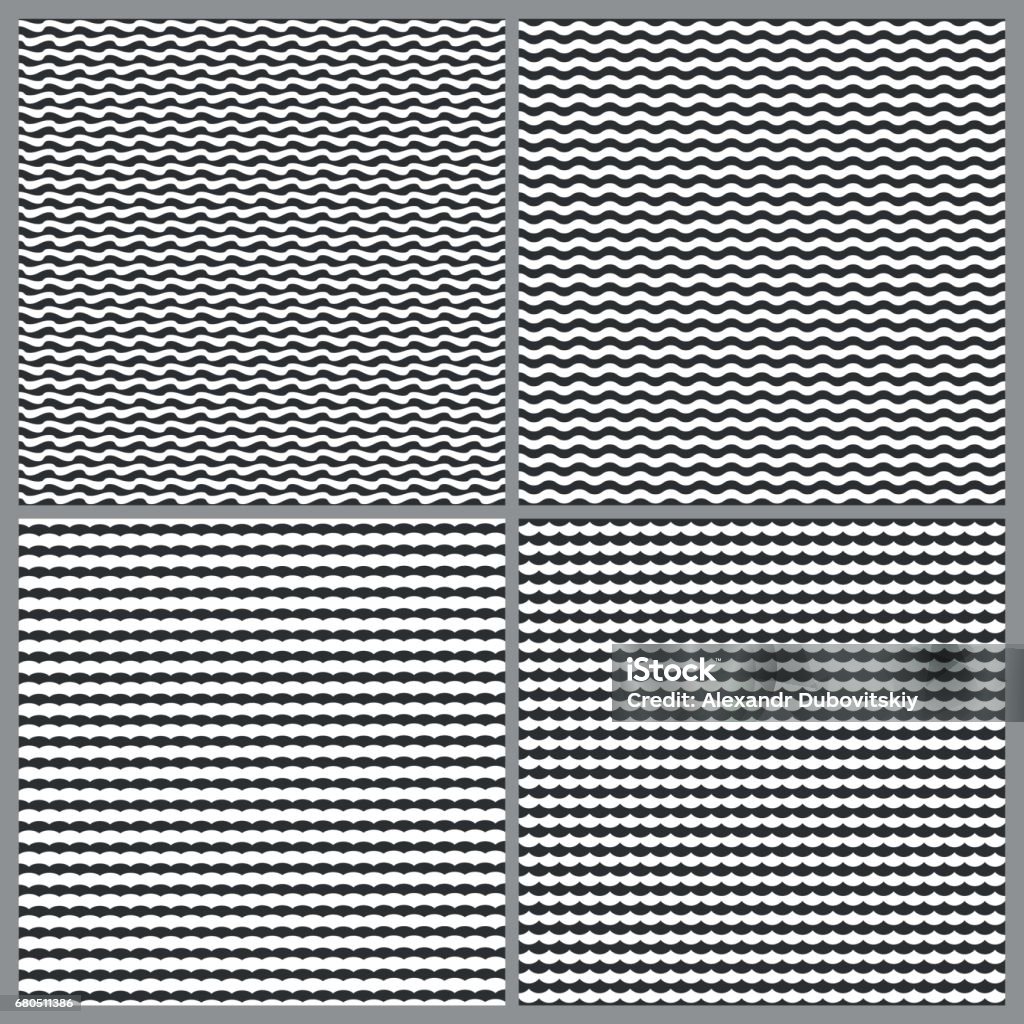 Minimal Wave Pattern Vector Vector Minimal Waves Seamless Texture Or Pattern Set Stock Illustration ...